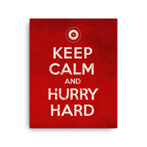 Kepp Calm and Hurry Hard - Curling 16x20Canvas